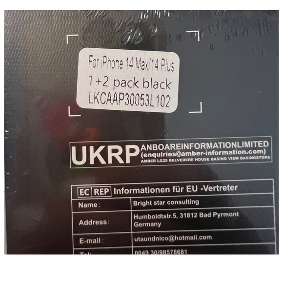 LK IPhone 14 max clear case and black case 2 screen protectors and camera covers - Picture 6 of 6